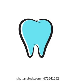 Tooth flat vector icon, tooth silhouette