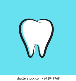 Tooth flat vector icon, tooth silhouette