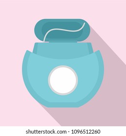 Tooth floss icon. Flat illustration of tooth floss vector icon for web design