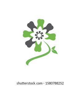Tooth Flower circle pattern for Dental logo design. Dental care logo design.	
