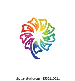 Tooth Flower circle pattern for Dental logo design. Dental care logo design.	