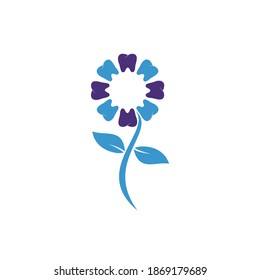 Tooth Flower circle pattern for Dental logo design. Dental care logo design.	