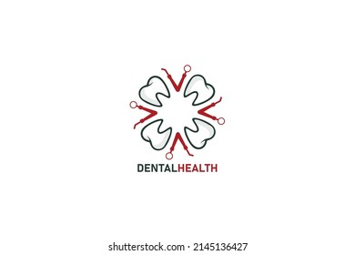 Tooth Flower circle pattern for Dental logo design. Dental care logo design. Dentist stomatology medical doctor Logotype concept icon.