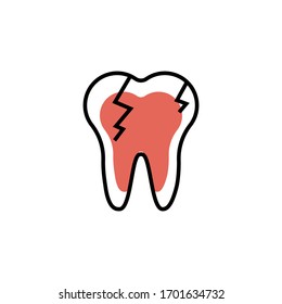 tooth fracture icon vector illustration modern style design. isolated on white background
