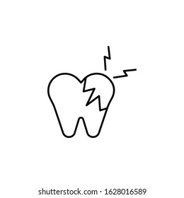 tooth fracture line icon on white background