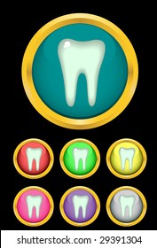 Tooth in a frame. Vector. Without mesh.