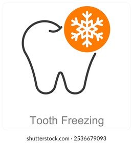 Tooth Freezing and Dental care icon concept