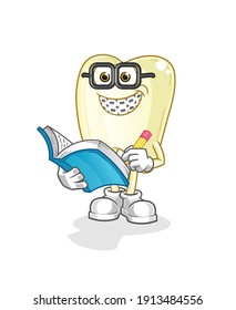 tooth geek cartoon. cartoon mascot vector