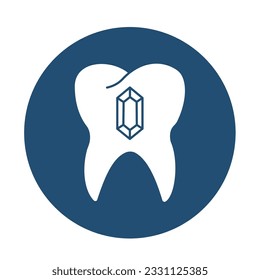 Icono de vector de gema dental con colores de fondo de moda que pueden editar o modificar fácilmente

