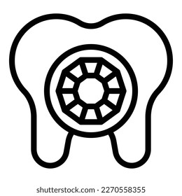 Tooth gems icon outline vector. Gem diamond. Teeth care