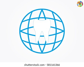 tooth, globe, icon, vector illustration eps10
