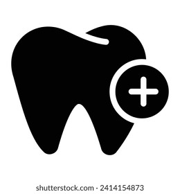 fondo blanco del icono de glifo dental