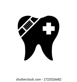 Tooth glyph icon design vector. Medical teeth sign symbol. Editable stroke. Black glyph vector icon.