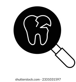 Icono vector de glifos dental que puede editar o modificar fácilmente

