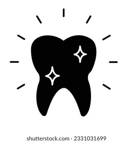 Tooth Glyph Vector Icon that can easily edit or modify


