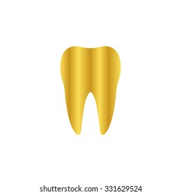 Tooth - gold vector icon