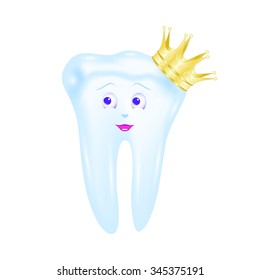 tooth in the golden crown