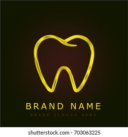 Tooth golden metallic logo