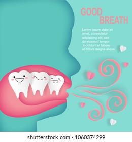 tooth with good breath concept on the green background
