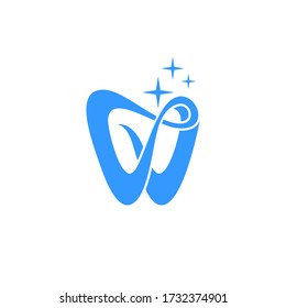 Tooth graphic logo template, dental care design concept, isolated on white background.