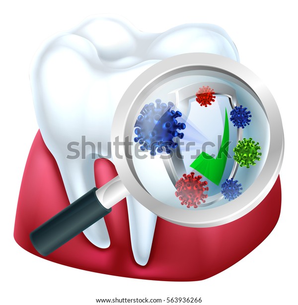 Tooth Gum Being Protected Bacteria By Stock Vector (Royalty Free) 563936266