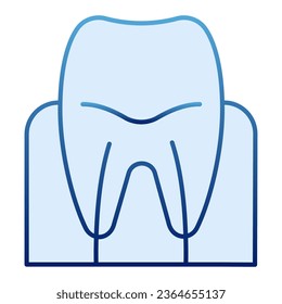 Tooth gum flat icon. Tooth root blue icons in trendy flat style. Dental care gradient style design, designed for web and app. Eps 10