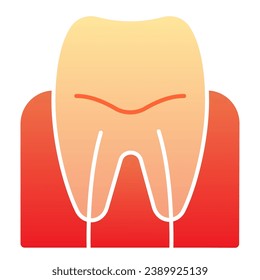 Tooth gum flat icon. Tooth root color icons in trendy flat style. Dental care gradient style design, designed for web and app. Eps 10