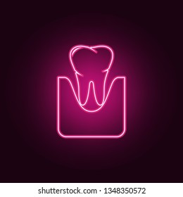 tooth and gum icon. Elements of Dental in neon style icons. Simple icon for websites, web design, mobile app, info graphics