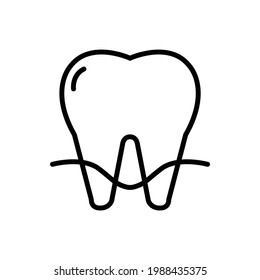 Tooth and Gum Outline Icon Vector Illustration