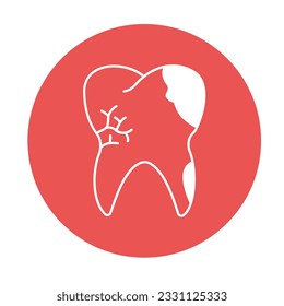 Tooth gum Vector Icon with trendy background colors that can easily edit or modify


