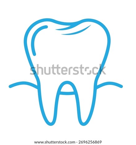 Tooth with gums isolated on white background