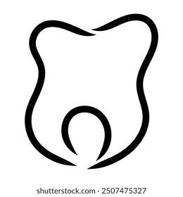 Tooth hand drawn illustration logo or icon. Teeth icon. Vector isolated on white background.