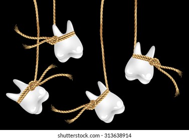 The tooth hanging on a rope