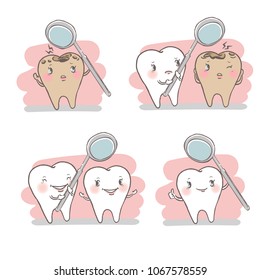 tooth with health concept on the white background