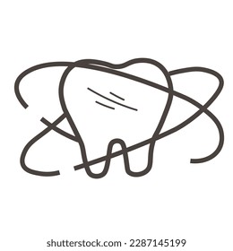 Tooth with healthy enamel on white background