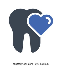 Tooth heart icon, Vector Graphics