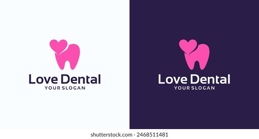 tooth and heart logo, dental care logo