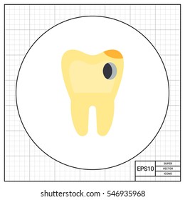 Tooth with Hole as Caries Concept Icon