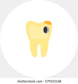 Tooth with Hole as Caries Concept Icon