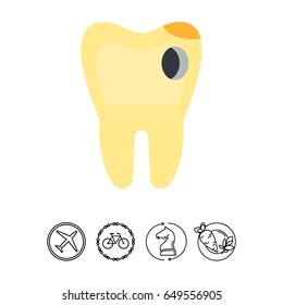 Tooth with Hole as Caries Concept Icon
