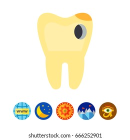 Tooth with Hole as Caries Concept Icon