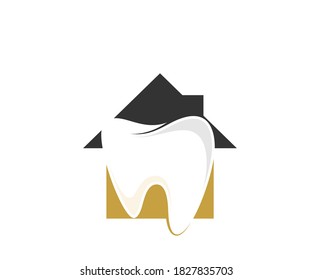 Tooth house logo design template