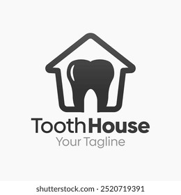 Modelo de design de logotipo da casa de dente. Bom para negócios, agência, comunidade e organização