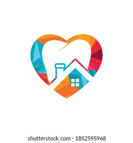 Tooth house vector logo design. Dental house icon logo design.