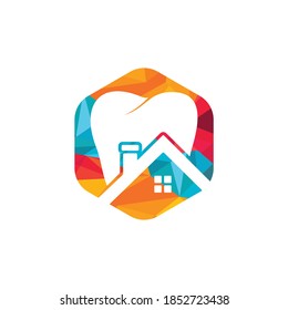 Tooth house vector logo design. Dental house icon logo design.