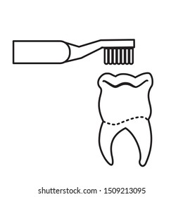 tooth human with brush vector illustration