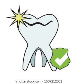 tooth human whitening icon vector illustration