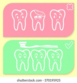 Tooth hygiene icon set