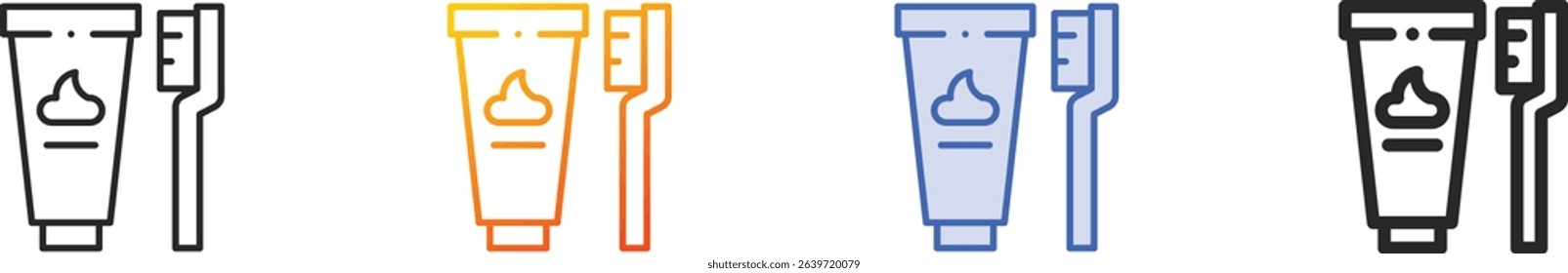 tooth hygiene icon.Thin Linear, Gradient, Blue Stroke and bold Style Design Isolated On White Background