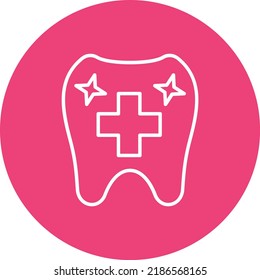Tooth Hygiene line circle icon vector image. Can also be used for web apps, mobile apps and print media.